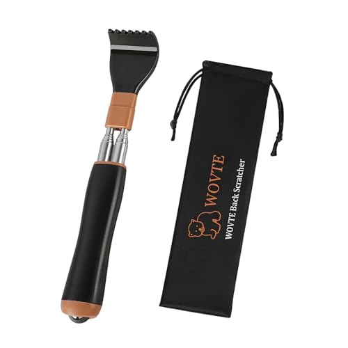 WOVTE Extendable Back Scratcher for Men Women with Massage Ball Anti Rotation, Gifts for Men Stocking Fillers for Adults Men, Mothers Day Fathers Day Birthday Gifts for Men Husband Dad